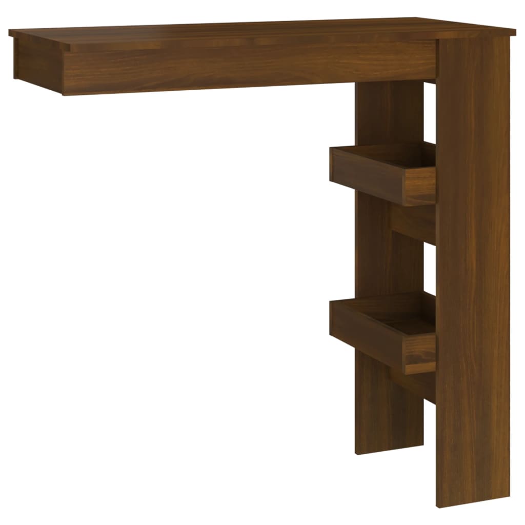 vidaXL Wall Bar Table Brown Oak 40.2"x17.7"x40.7" Engineered Wood
