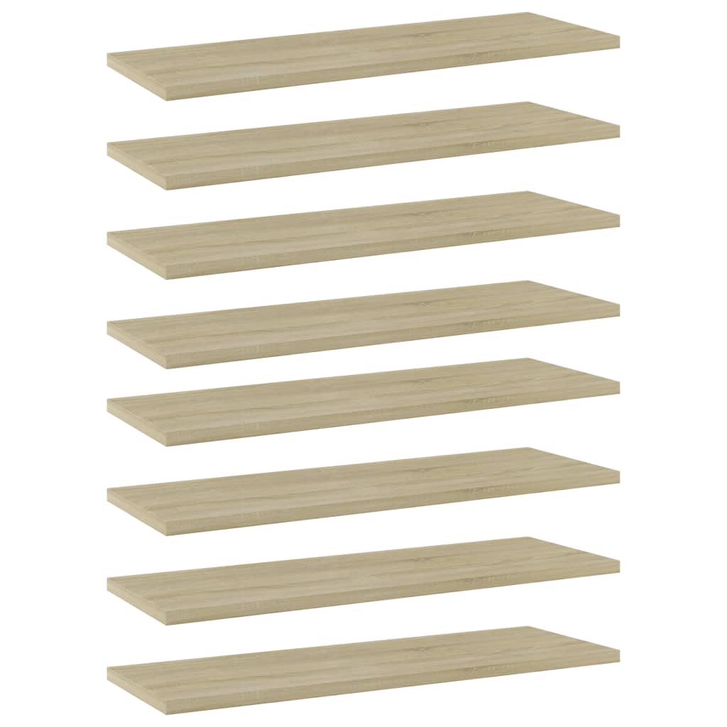 vidaXL Bookshelf Boards 8 pcs Sonoma Oak 23.6"x7.9"x0.6" Engineered Wood