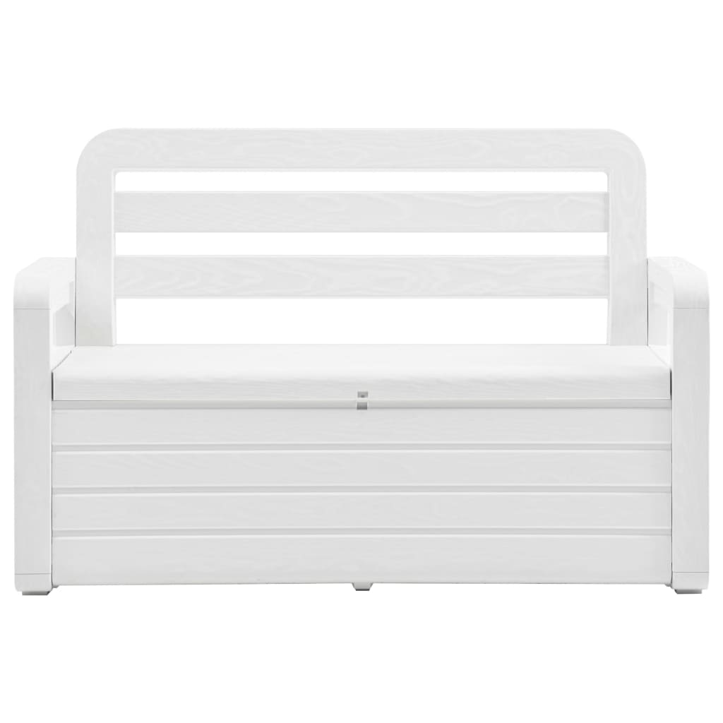 vidaXL Patio Storage Bench 52.2" Plastic White