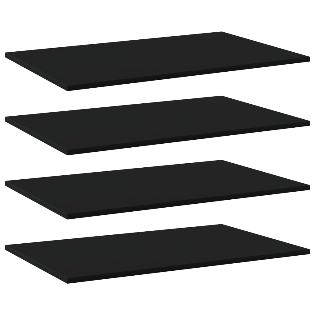 vidaXL Bookshelf Boards 4 pcs Black 31.5"x19.7"x0.6" Engineered Wood