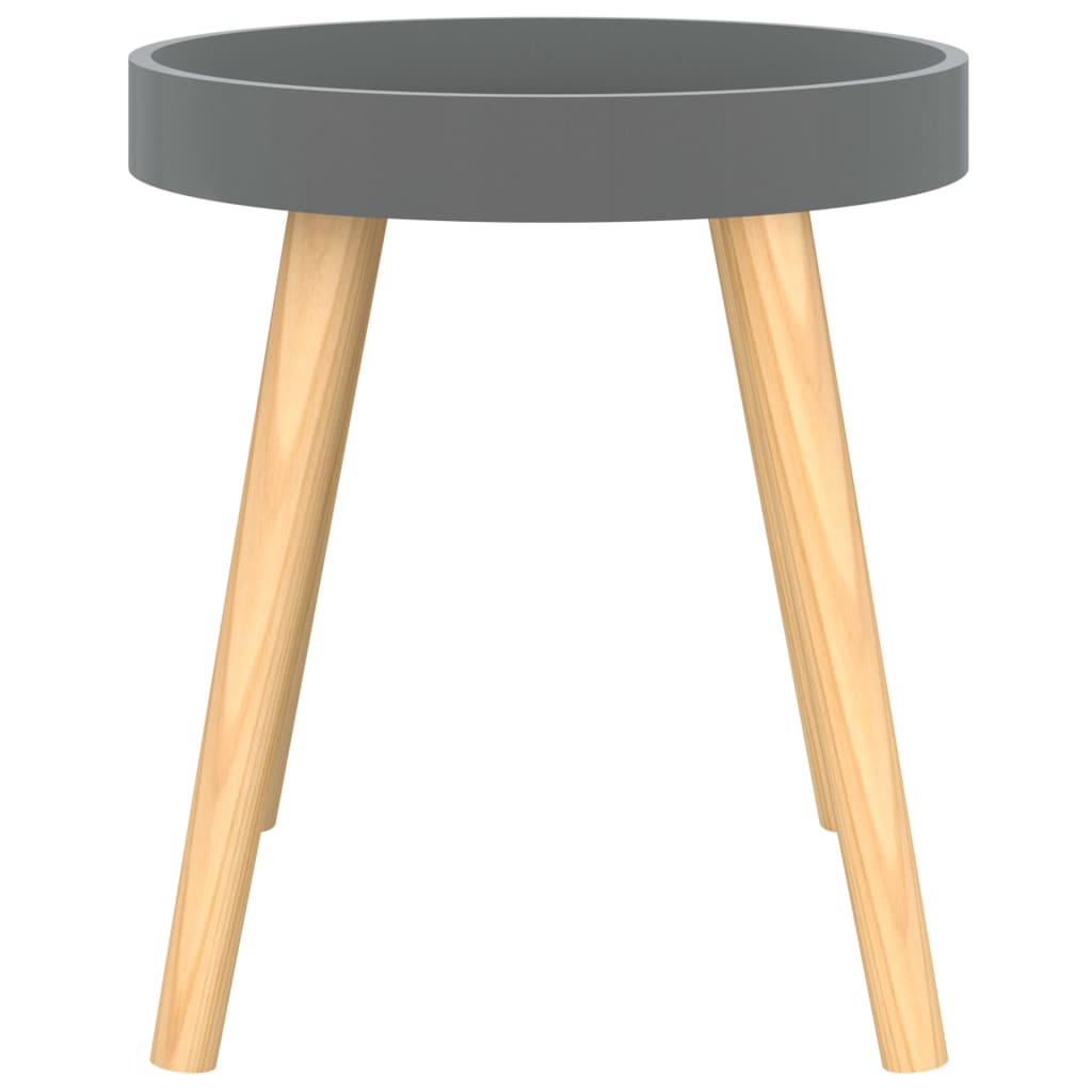 vidaXL Side Table Gray 15"x15"x15.7" Engineered Wood&Solid Wood Pine
