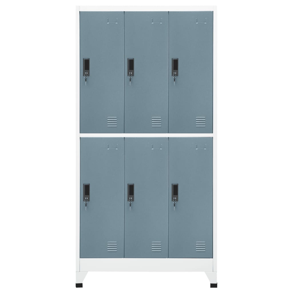vidaXL Locker Cabinet Light Gray and Dark Gray 35.4"x17.7"x70.9" Steel