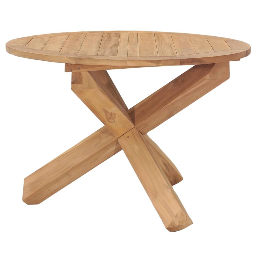vidaXL Patio Dining Table Ø43.3"x29.5" Solid Teak Wood