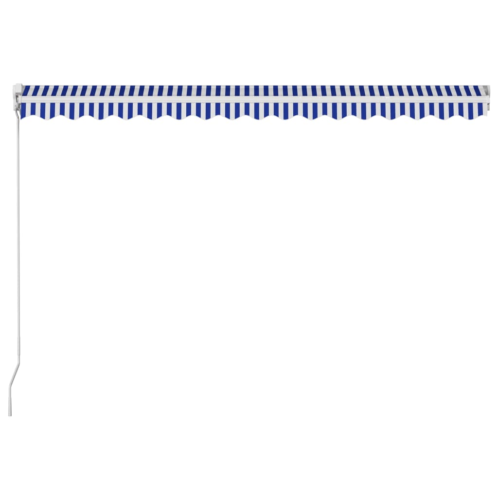 vidaXL Manual Retractable Awning 157.5"x118.1" Blue and White