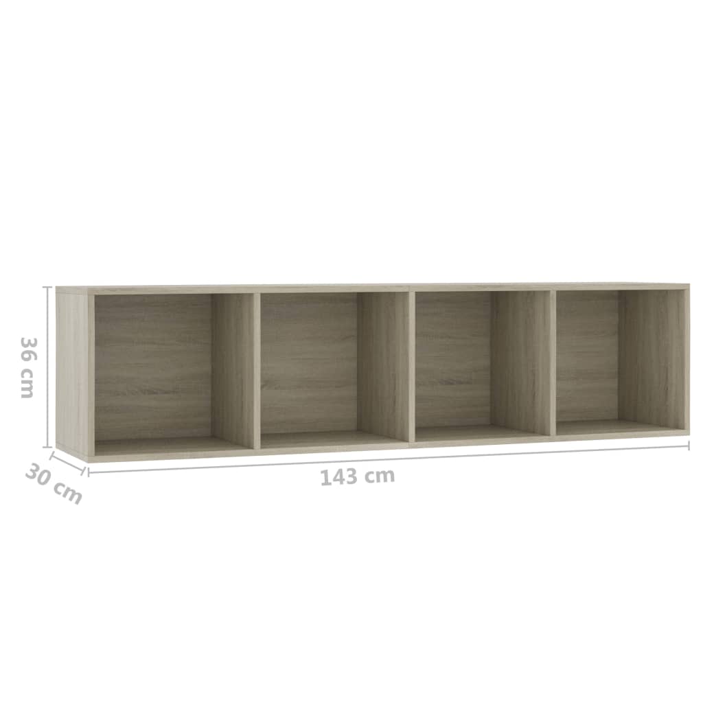vidaXL Book Cabinet/TV Stand Sonoma Oak 56.3"x11.8"x14.2"