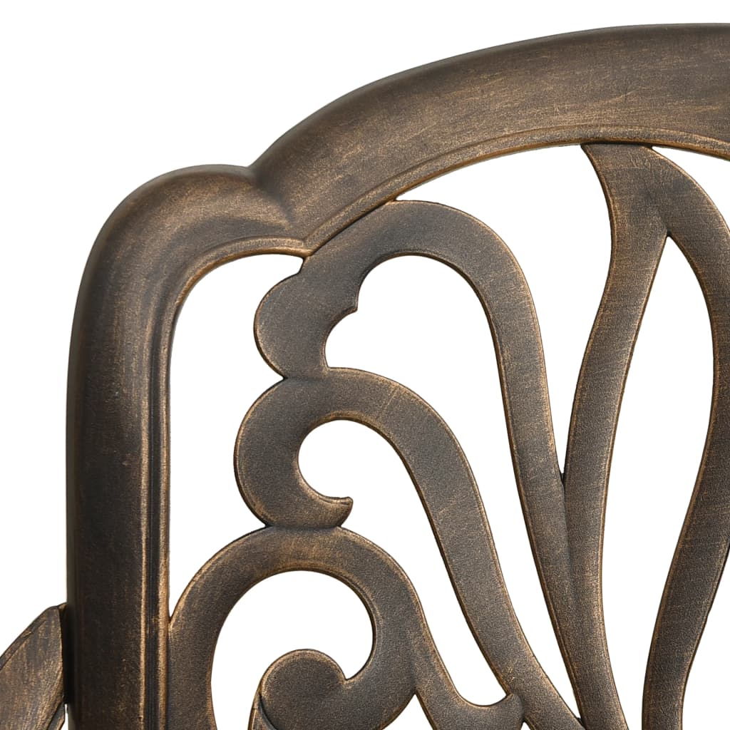 vidaXL Patio Chairs 2 pcs Cast Aluminum Bronze