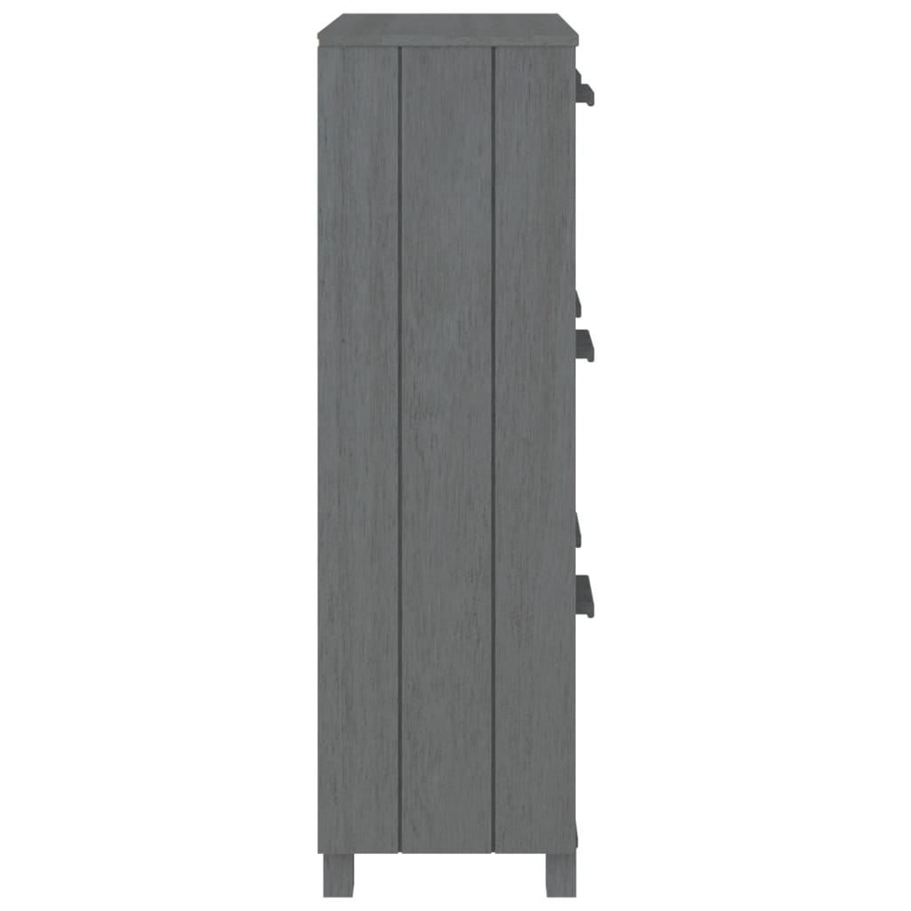 vidaXL Shoe Cabinet HAMAR Dark Gray 23.4"x13.8"x46.1" Solid Wood Pine