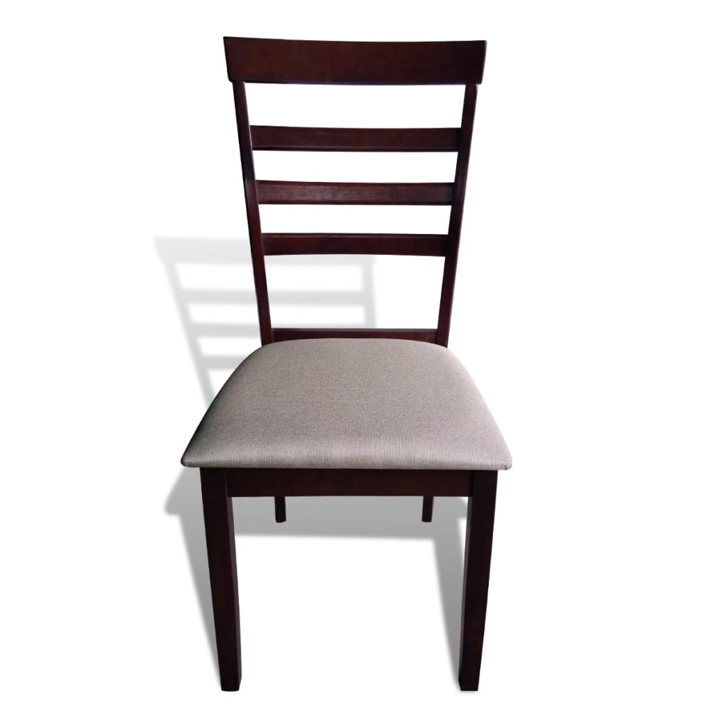 vidaXL Dining Chairs 4 pcs Brown and Cream Fabric