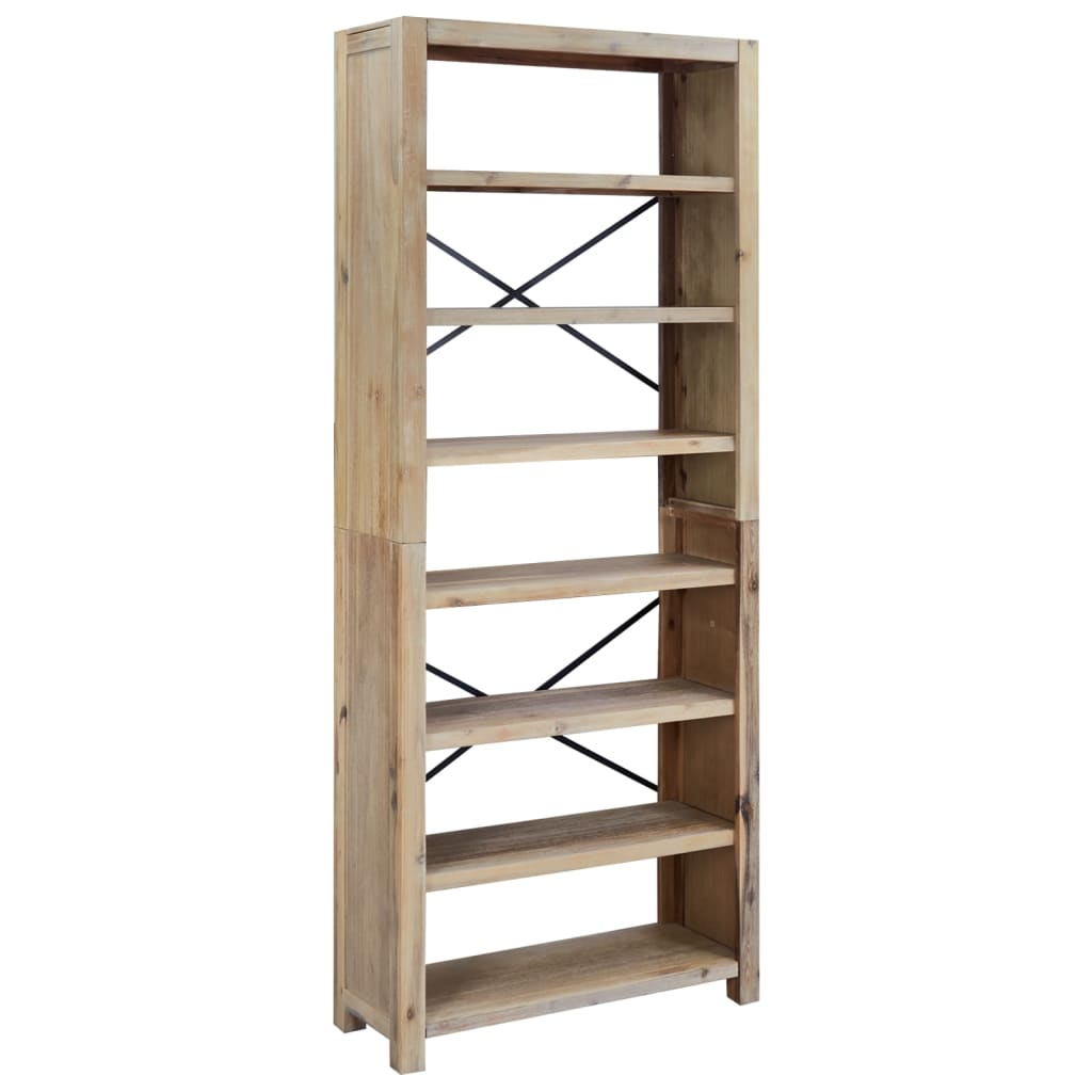 vidaXL 7-Tier Bookcase 31.5"x11.8"x78.7" Solid Wood Acacia
