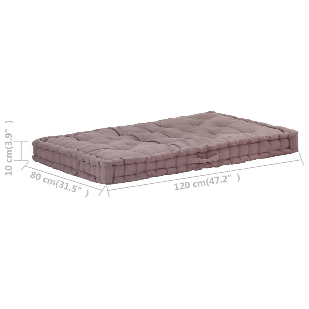 vidaXL Pallet Floor Cushion Cotton 47.2"x31.5"x3.9" Taupe
