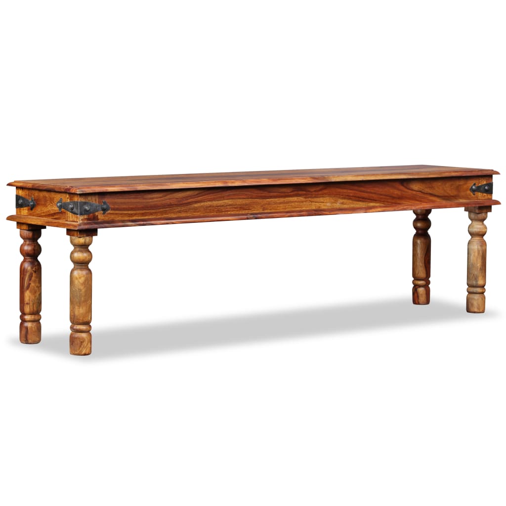 vidaXL Castle Bench Solid Sheesham Wood 63"x13.8"x17.7"