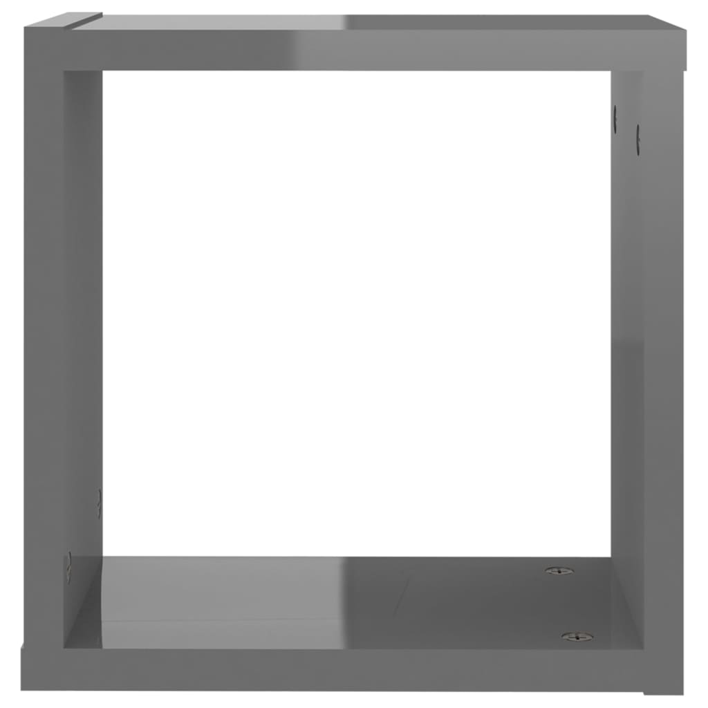 vidaXL Wall Cube Shelves 6 pcs High Gloss Gray 11.8"x5.9"x11.8"