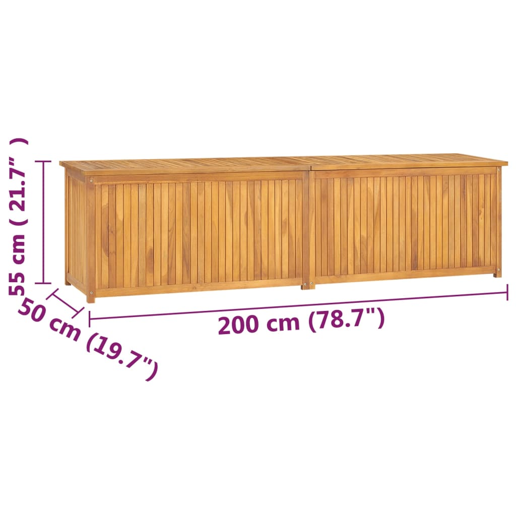 vidaXL Patio Box 78.7"x19.7"x21.7" Solid Wood Teak