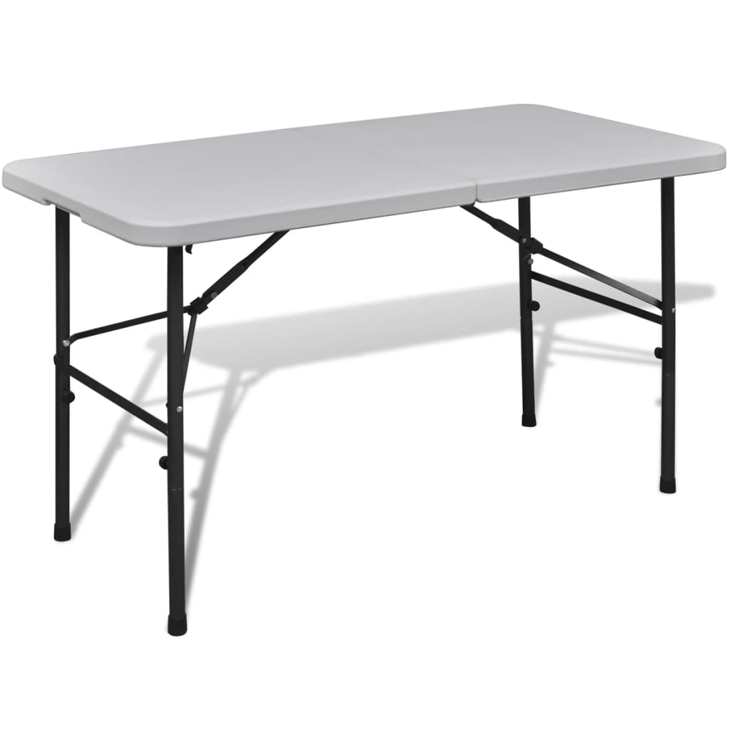 vidaXL Foldable Garden Table 48" HDPE White