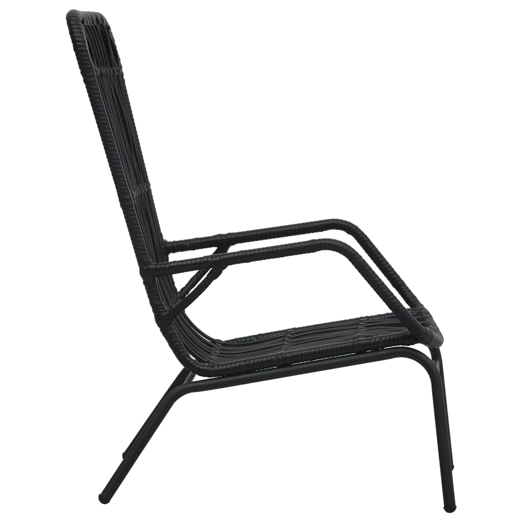 vidaXL Patio Chair Poly Rattan Black