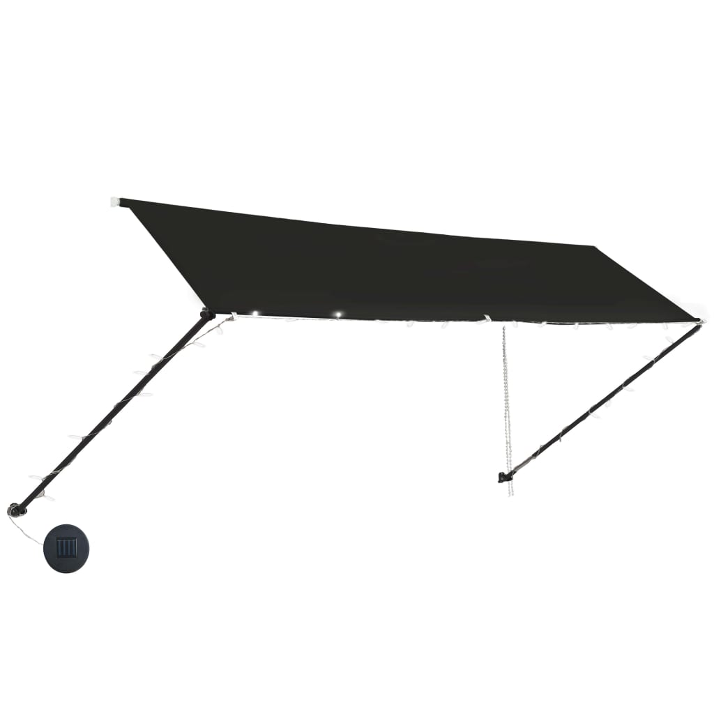 vidaXL Retractable Awning with LED 157.5"x59.1" Anthracite