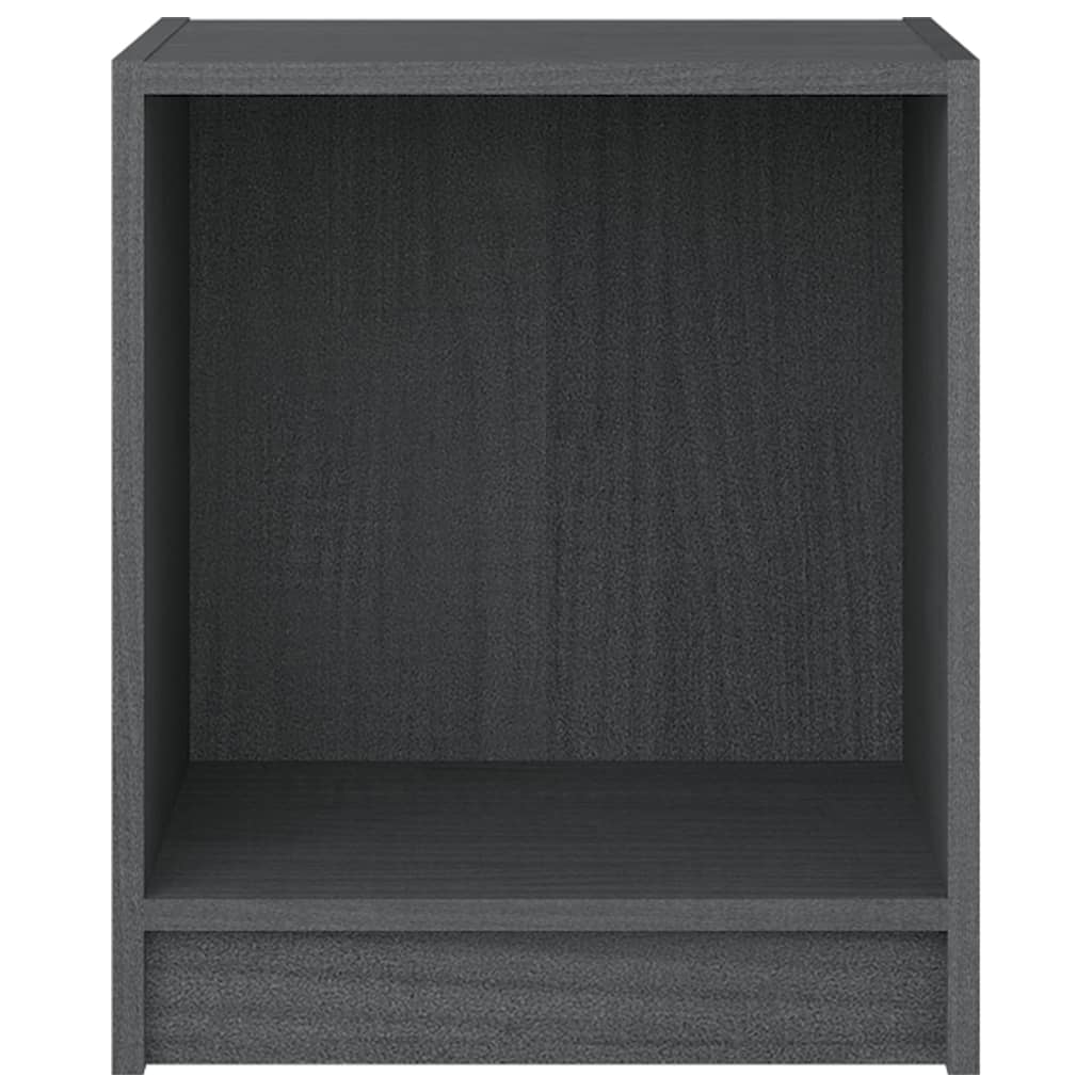 vidaXL Bedside Cabinets 2 pcs Gray 14"x13.2"x16.3" Solid Wood Pine