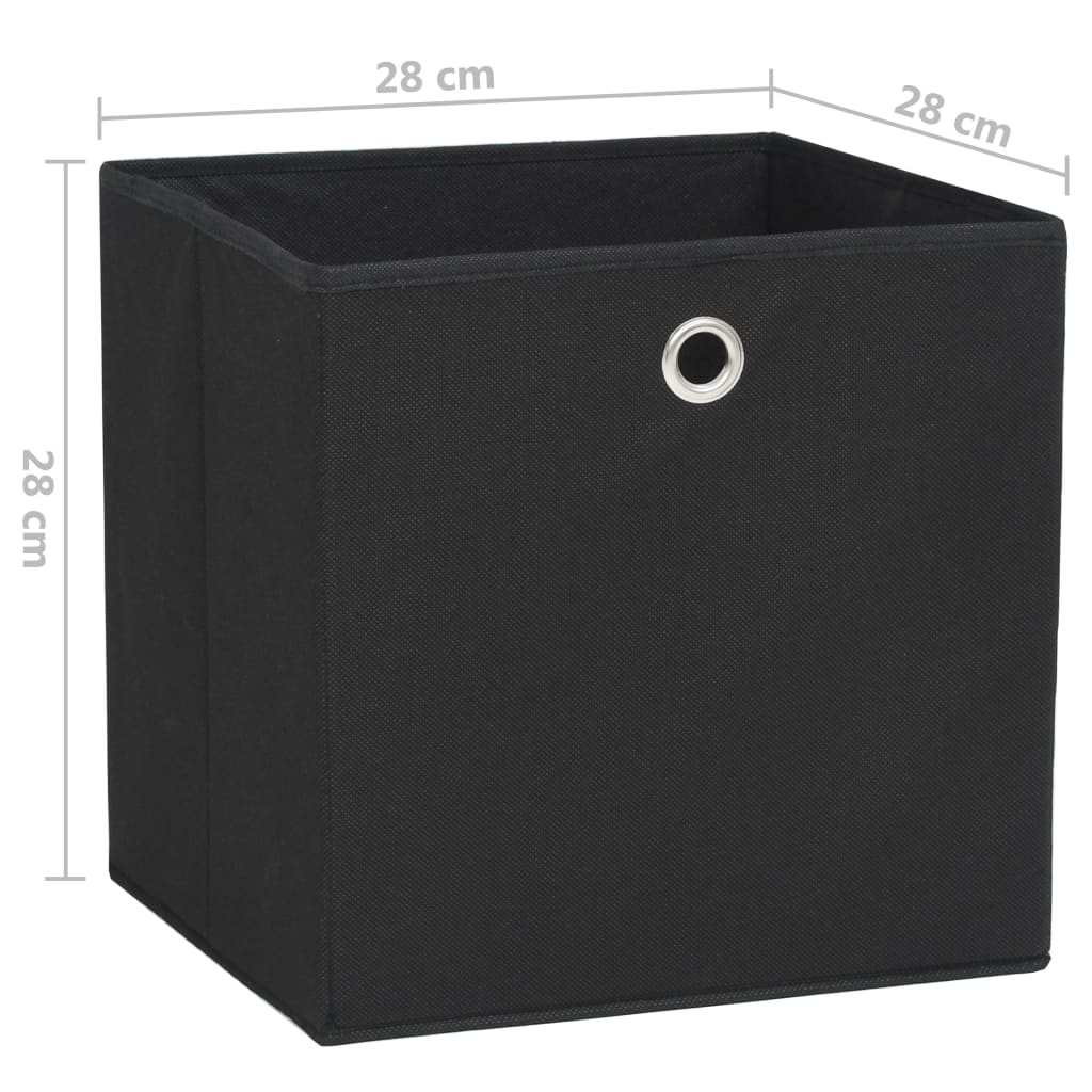 vidaXL Storage Boxes 10 pcs Non-woven Fabric 11"x11"x11" Black