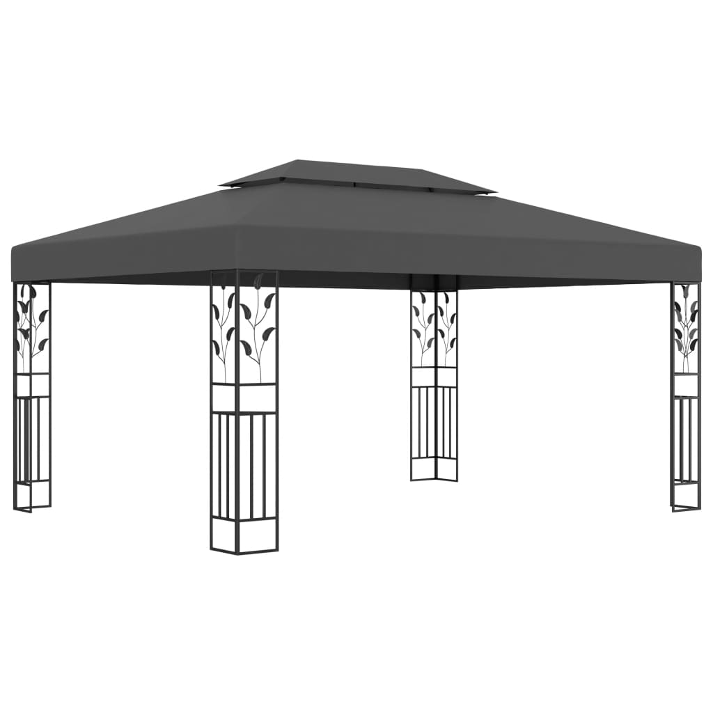 vidaXL Gazebo with Double Roof 118.1"x157.5" Anthracite