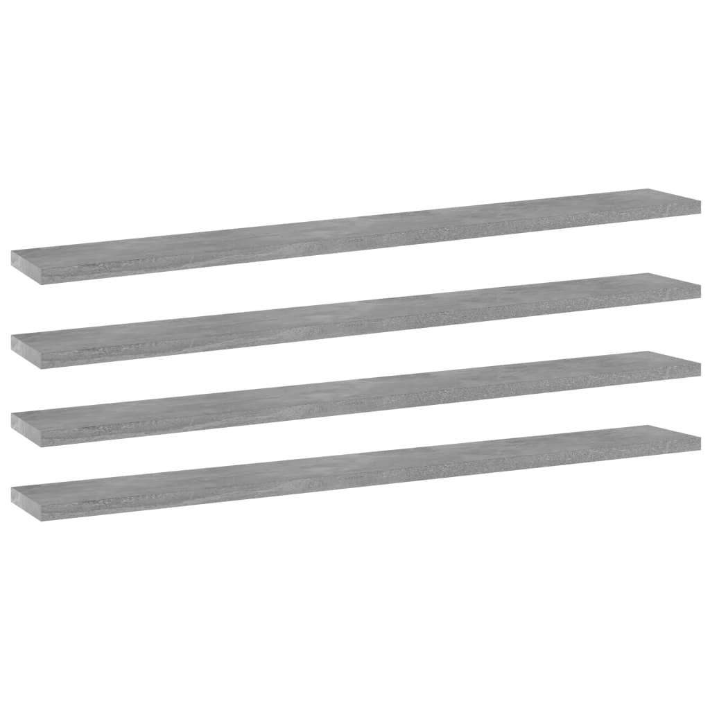 vidaXL Bookshelf Boards 4 pcs Concrete Gray 31.5"x3.9"x0.6" Chipboard