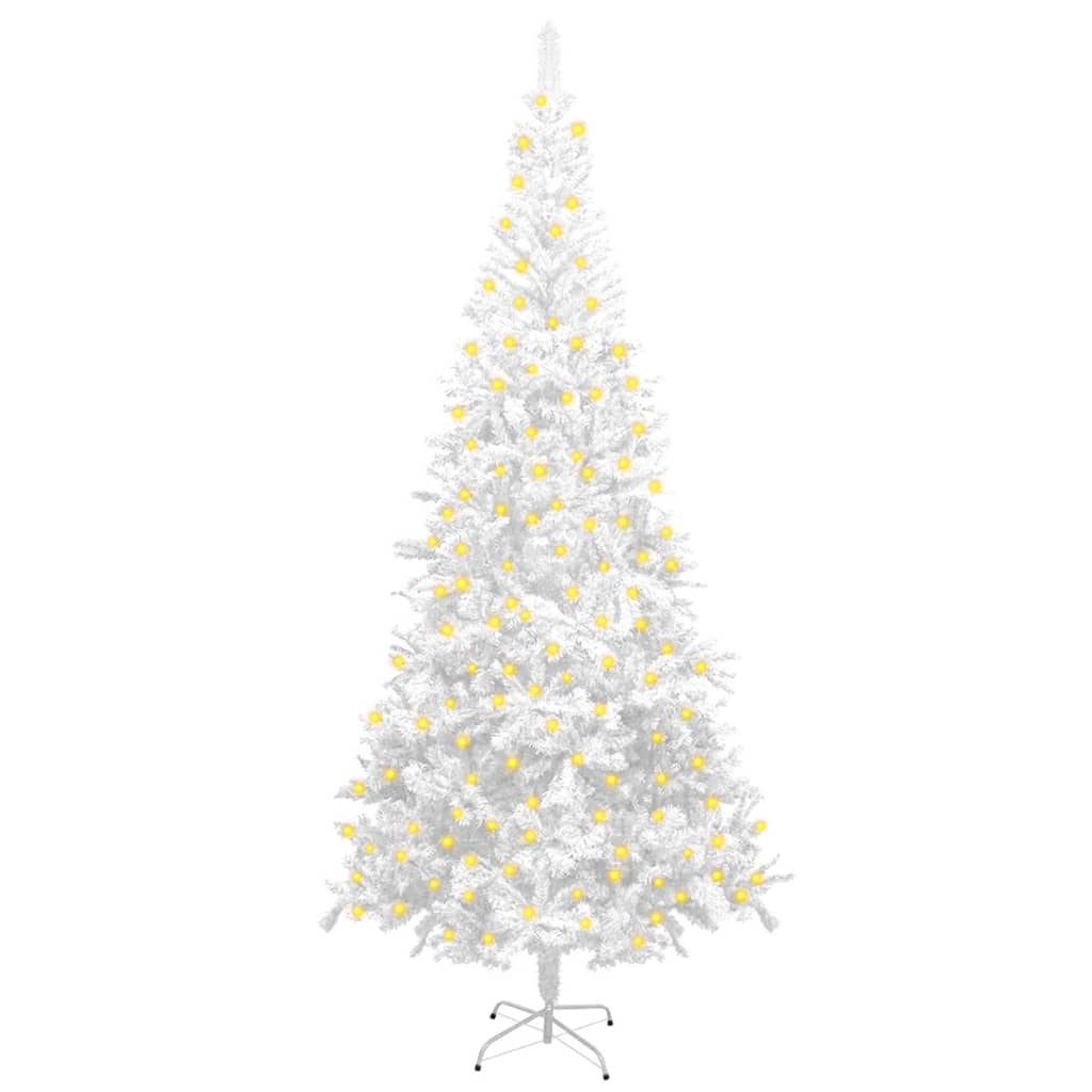 vidaXL Artificial Christmas Tree with LEDs L 94.5" White
