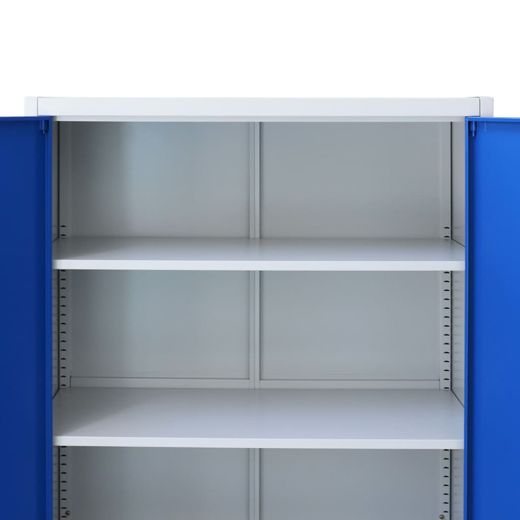 vidaXL Office Cabinet Metal 35.4"x15.7"x35.4" Gray and Blue