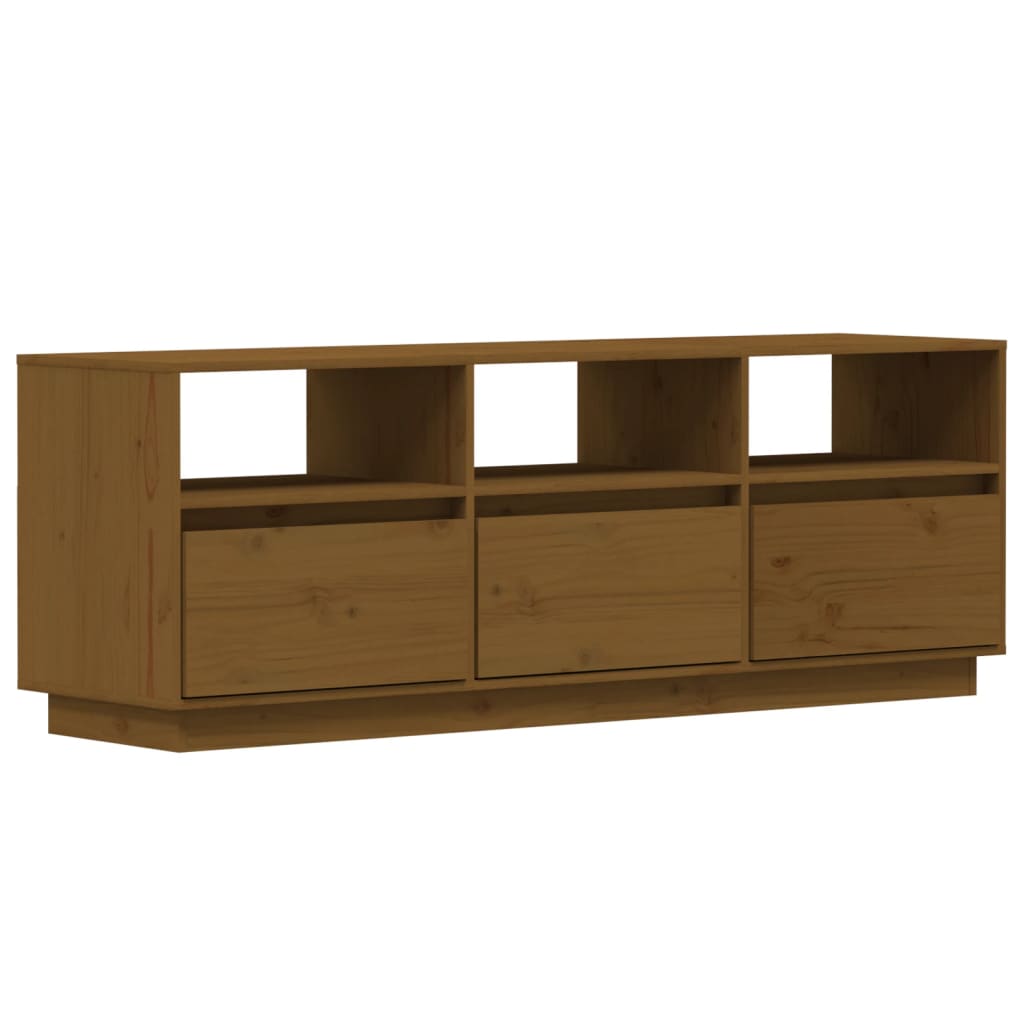 vidaXL TV Stand Honey Brown 55.1"x14.6"x19.7" Solid Wood Pine