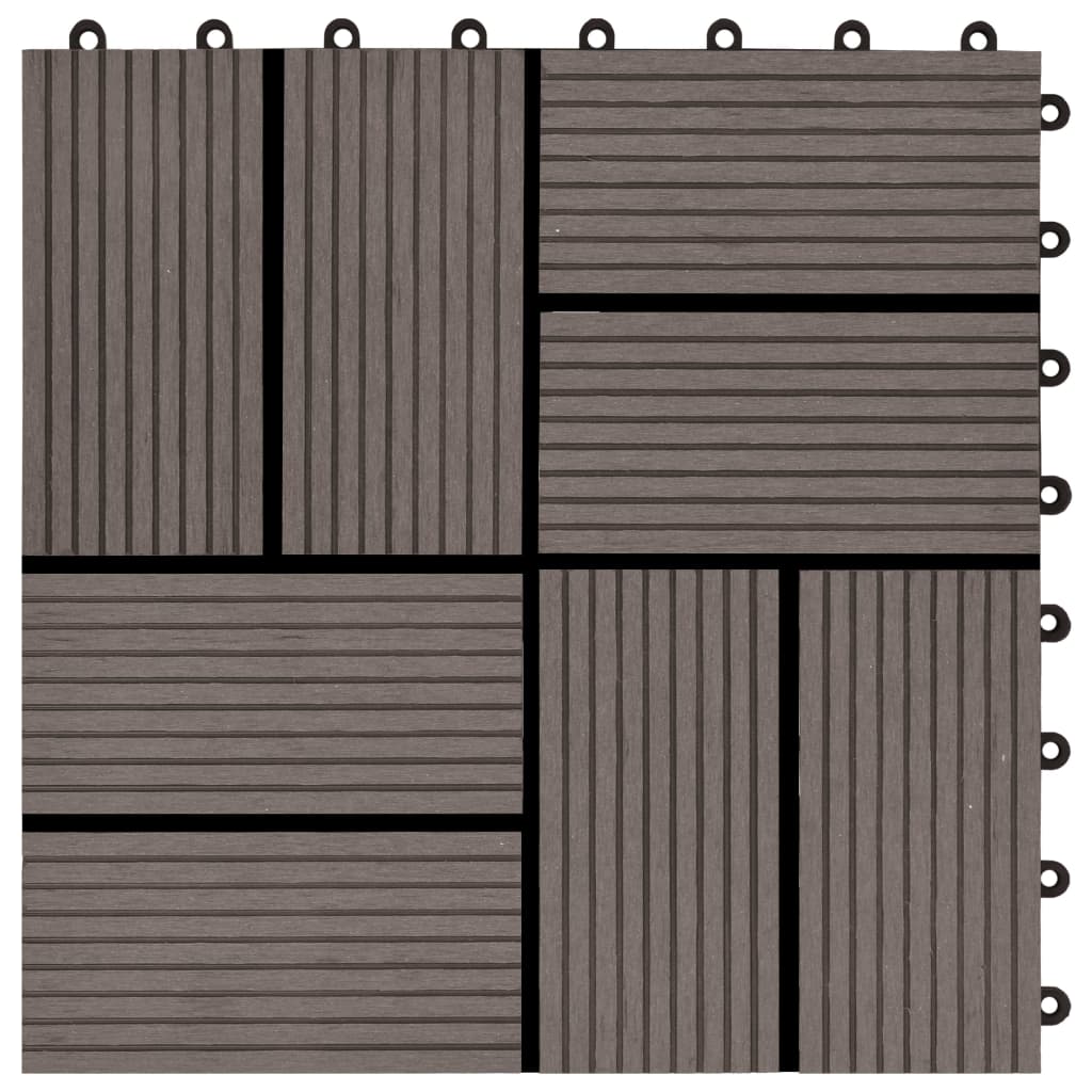 vidaXL 22 pcs Decking Tiles 11.8"x11.8" 2 sqm WPC Dark Brown
