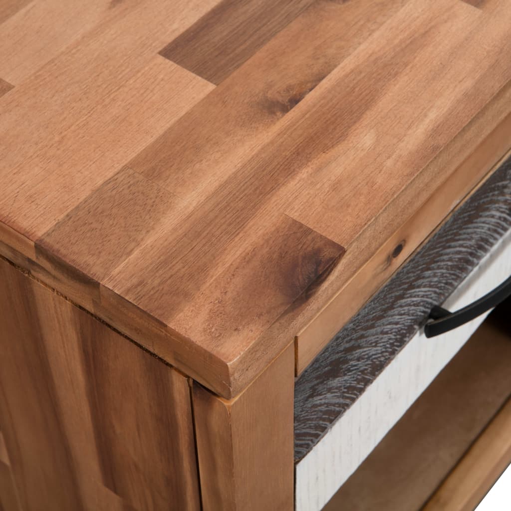 vidaXL Bedside Table Solid Acacia Wood 15.7"x11.8"x18.9"