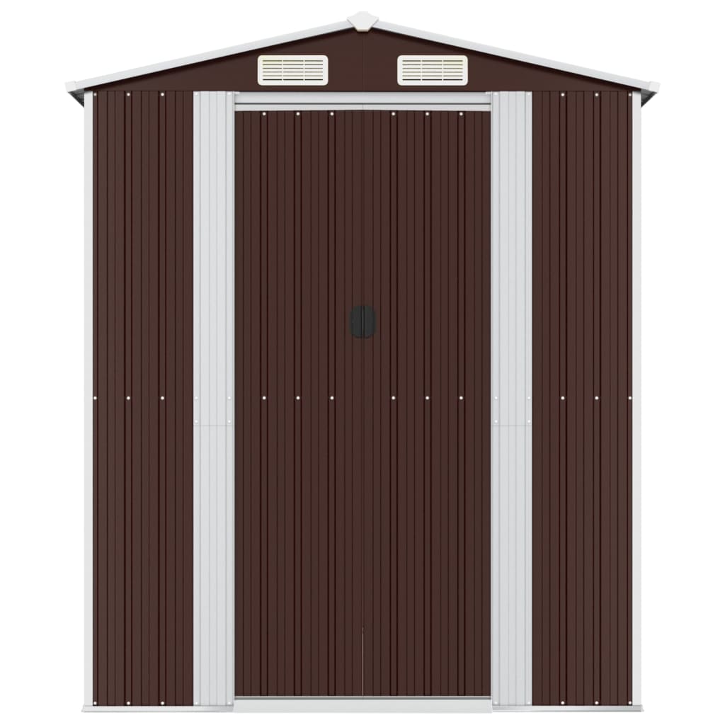 vidaXL Garden Shed Dark Brown 75.6"x75.2"x87.8" Galvanized Steel