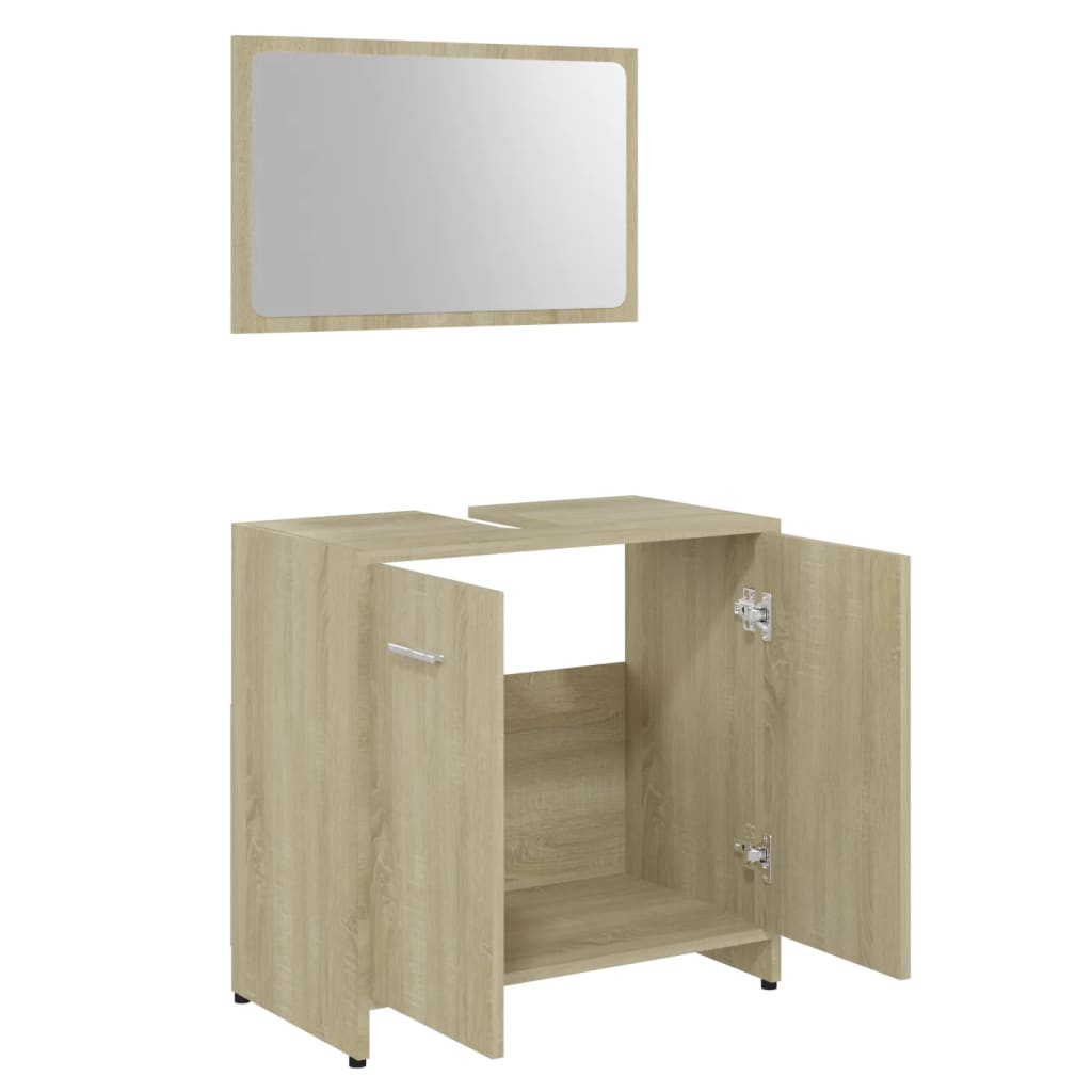 vidaXL Bathroom Furniture Set Sonoma Oak Chipboard