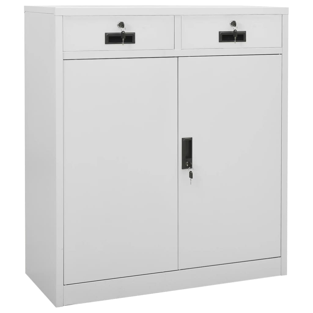 vidaXL Office Cabinet with Planter Box Light Gray 35.4"x15.7"x49.2" Steel