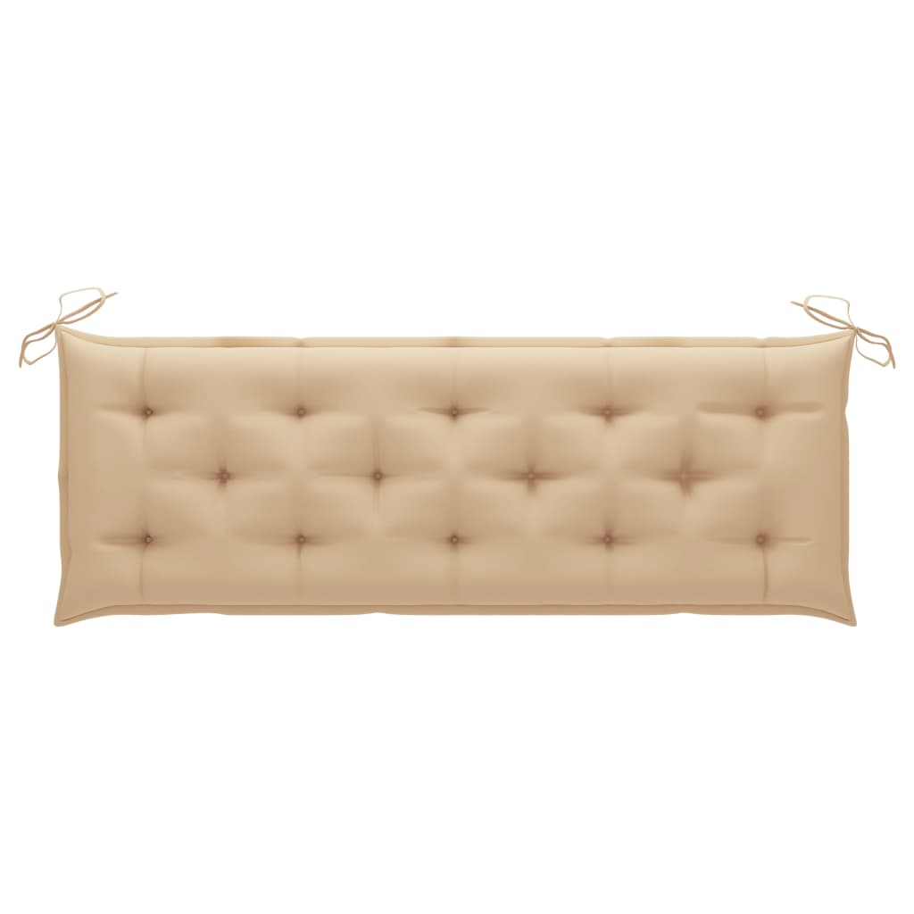 vidaXL Patio Bench with Cushion 61.8" Solid Acacia Wood
