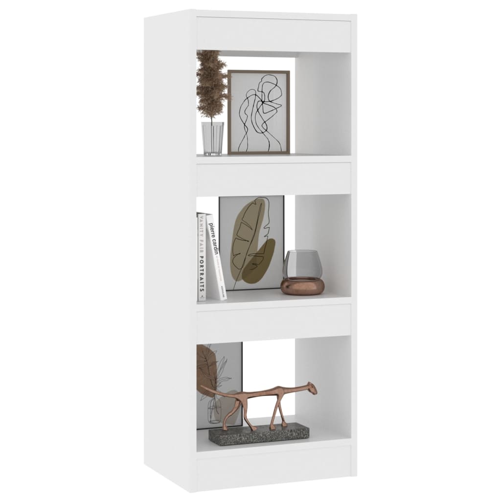 vidaXL Book Cabinet/Room Divider White 15.7"x11.8"x40.6" Engineered Wood