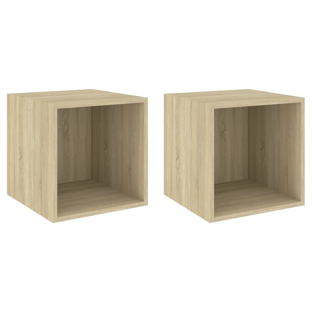 vidaXL Wall Cabinets 2 pcs Sonoma Oak 14.6"x14.6"x14.6" Chipboard