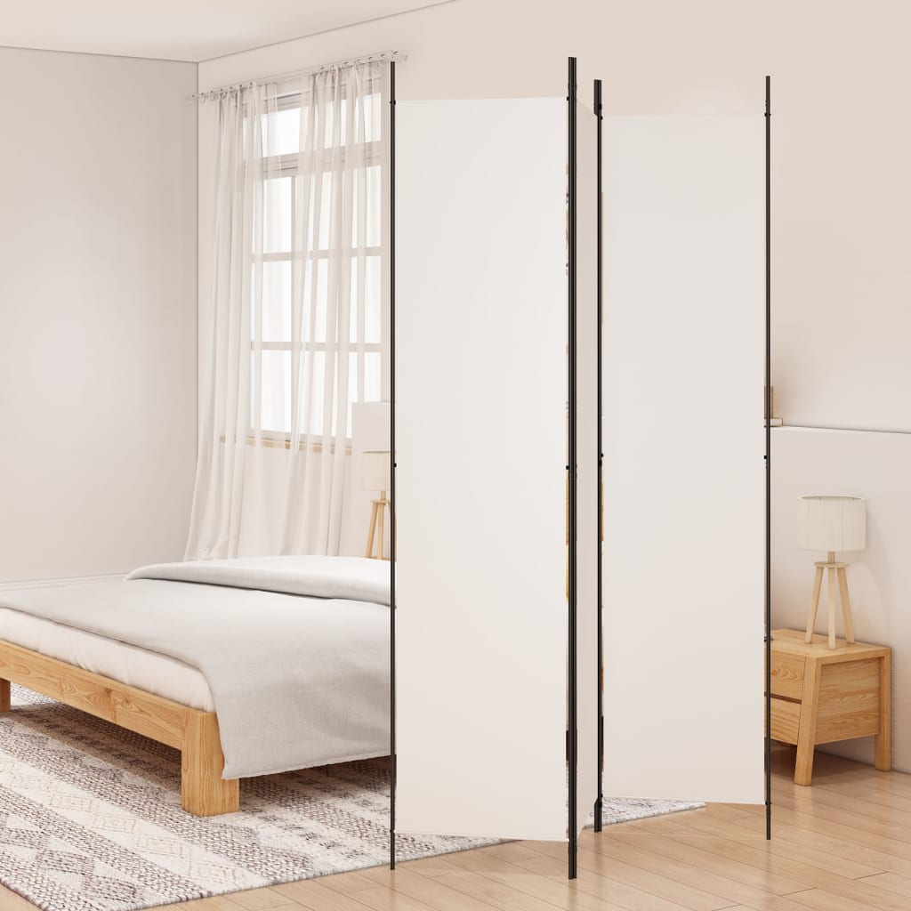 vidaXL 3-Panel Room Divider White 59.1"x86.6" Fabric