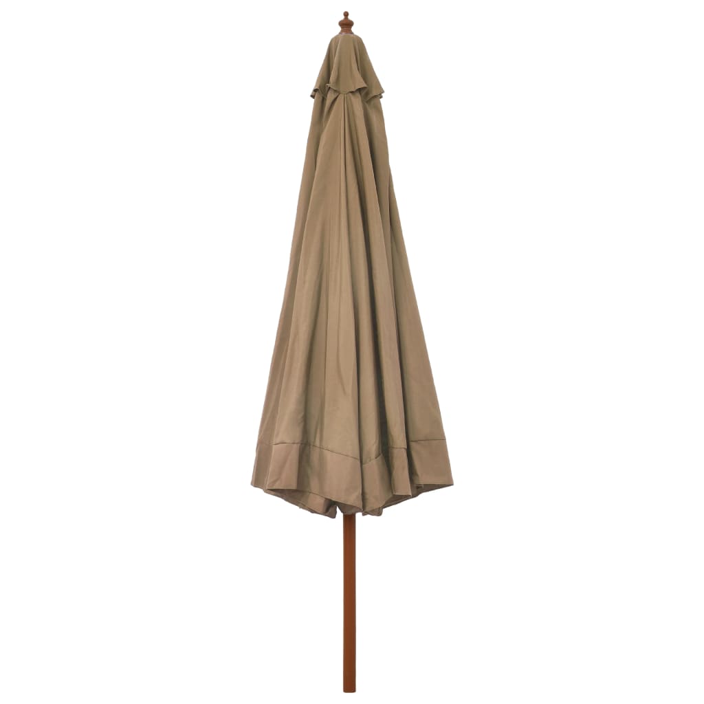vidaXL Outdoor Parasol with Wooden Pole 129.9" Taupe