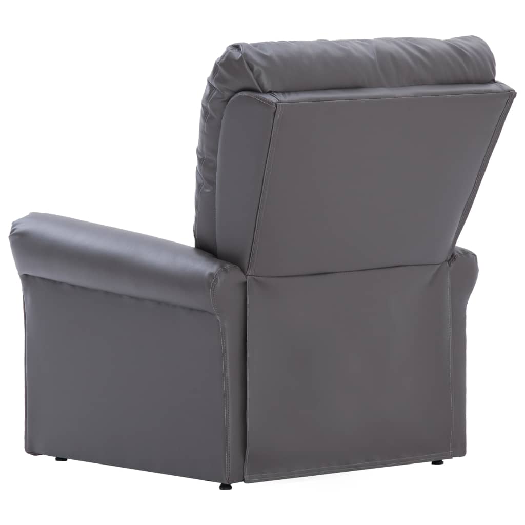 vidaXL Reclining Chair Gray Faux Leather