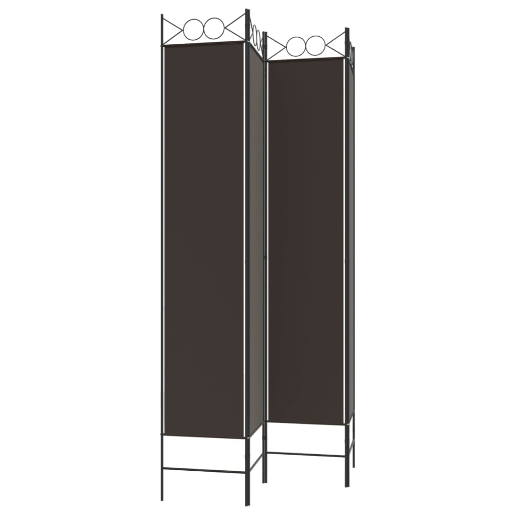 vidaXL 4-Panel Room Divider Brown 63"x86.6" Fabric