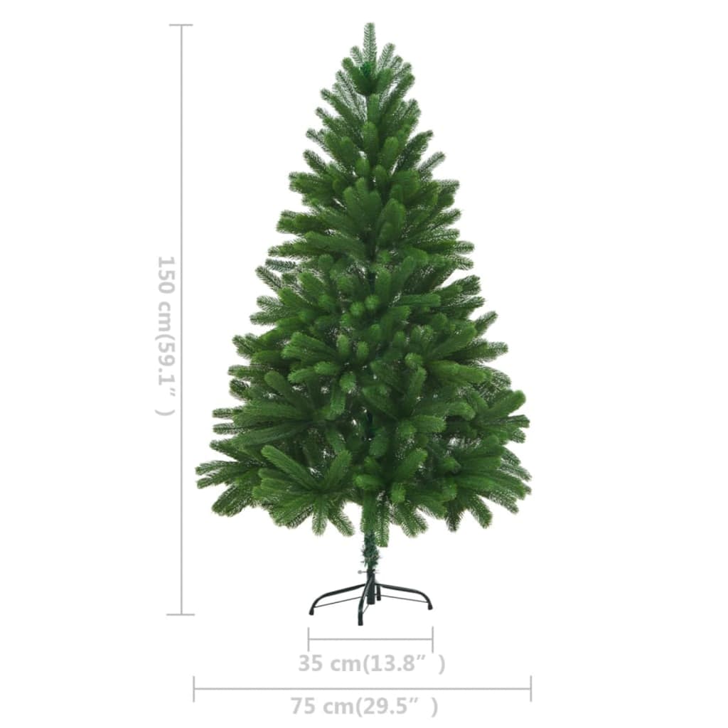 vidaXL Artificial Christmas Tree with LEDs 59.1" Green