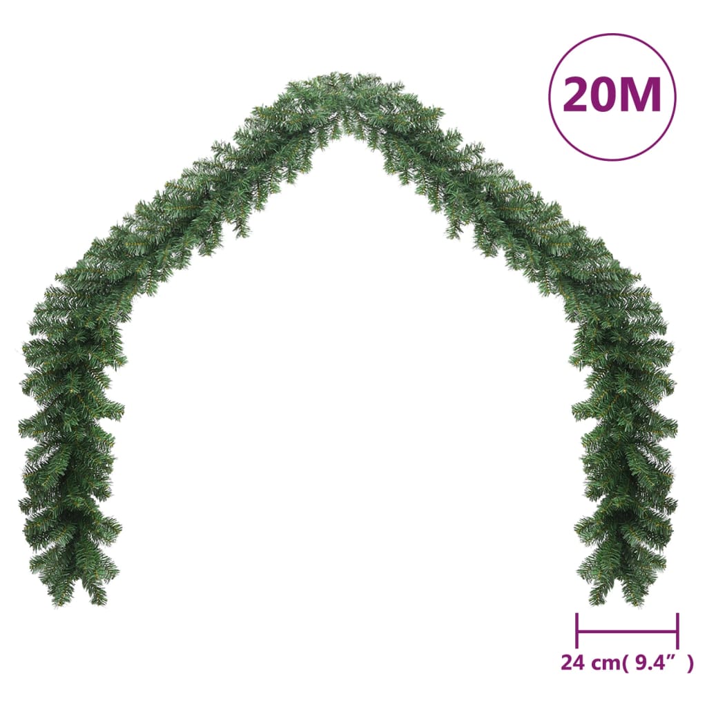 vidaXL Christmas Garland PVC 65.6'