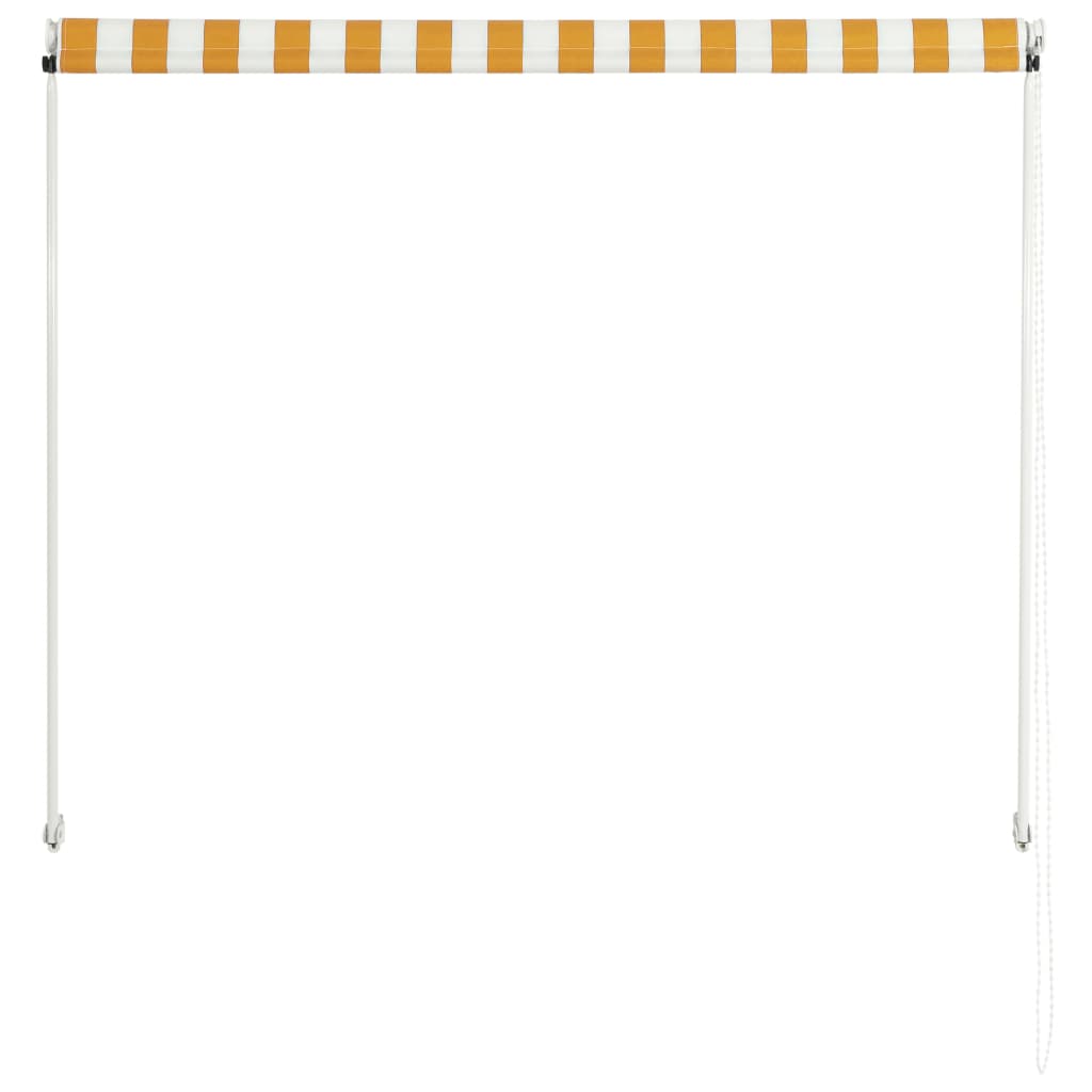 vidaXL Retractable Awning 59.1"x59.1" Yellow and White