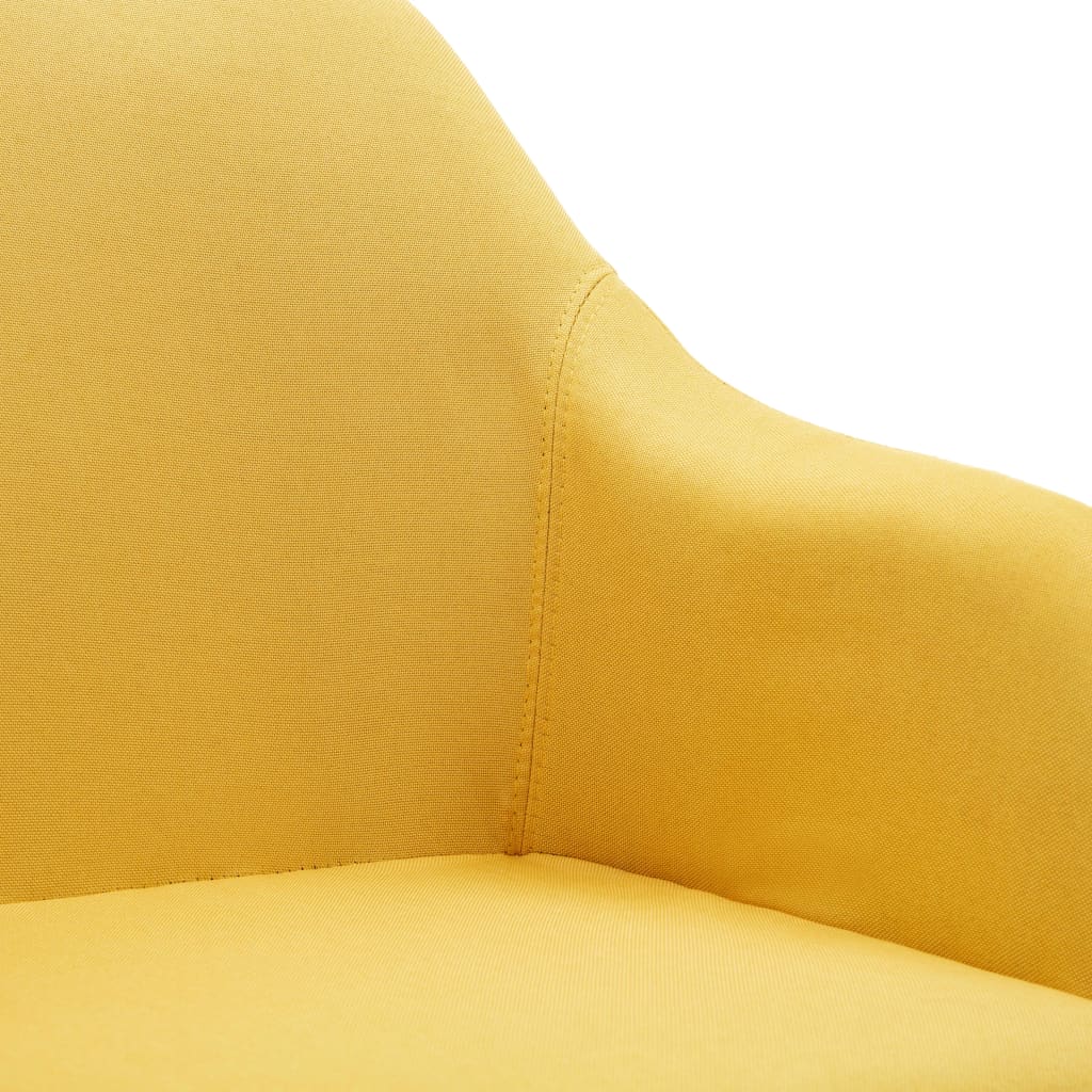 vidaXL Swivel Dining Chairs 2 pcs Yellow Fabric