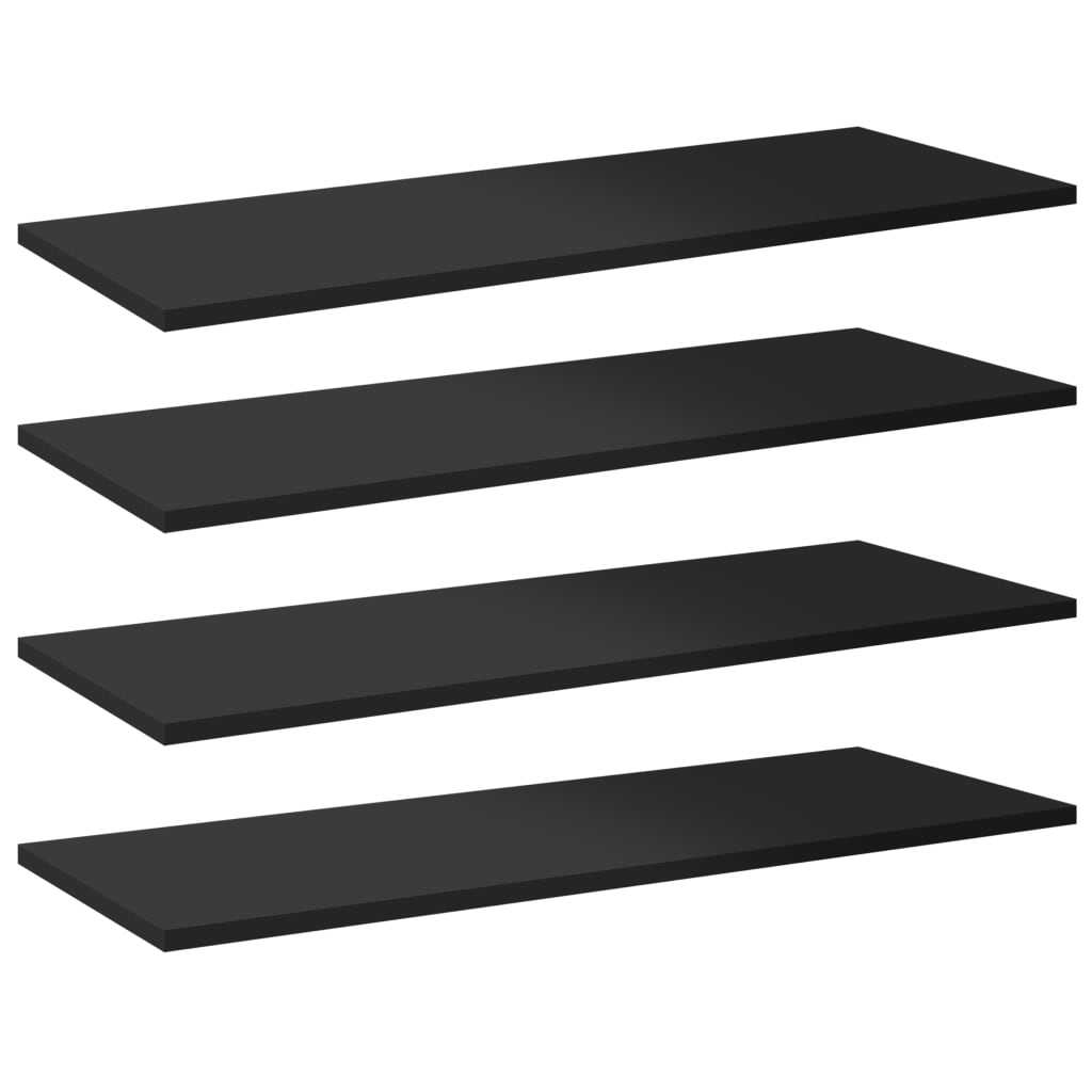 vidaXL Bookshelf Boards 8 pcs High Gloss Black 31.5"x11.8"x0.6" Engineered Wood