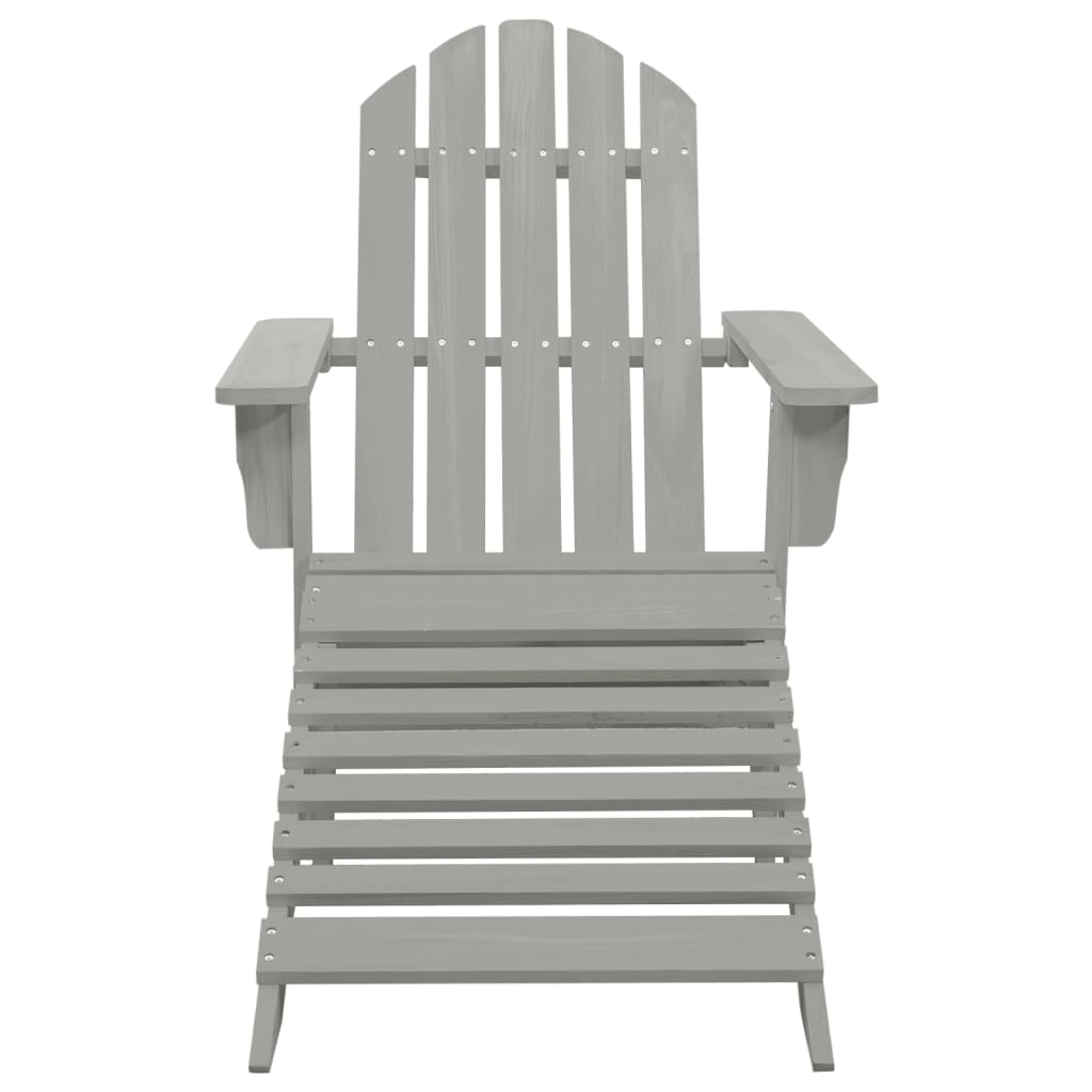 vidaXL Patio Chair with Ottoman Wood Gray