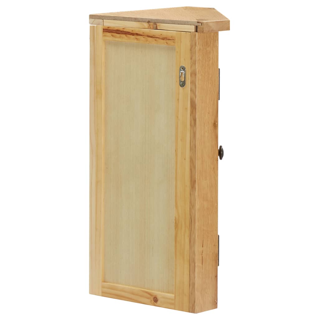 vidaXL Wall-mounted Corner Cabinet 17.7"x11"x23.6" Solid Oak Wood