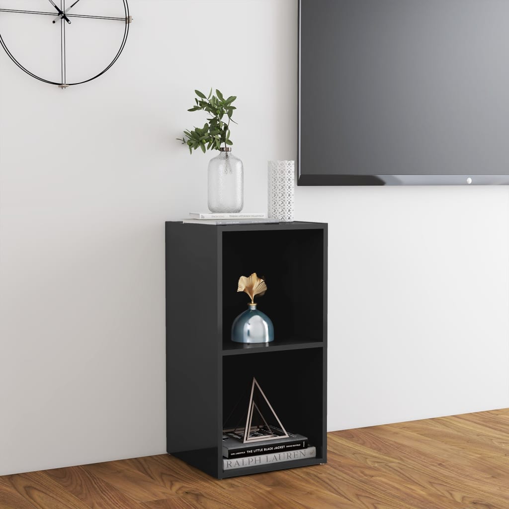 vidaXL TV Cabinet High Gloss Gray 28.3"x13.8"x14.4" Engineered Wood