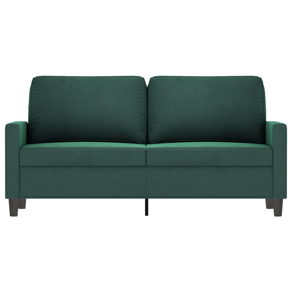 vidaXL 2-Seater Sofa Dark Green 55.1" Velvet