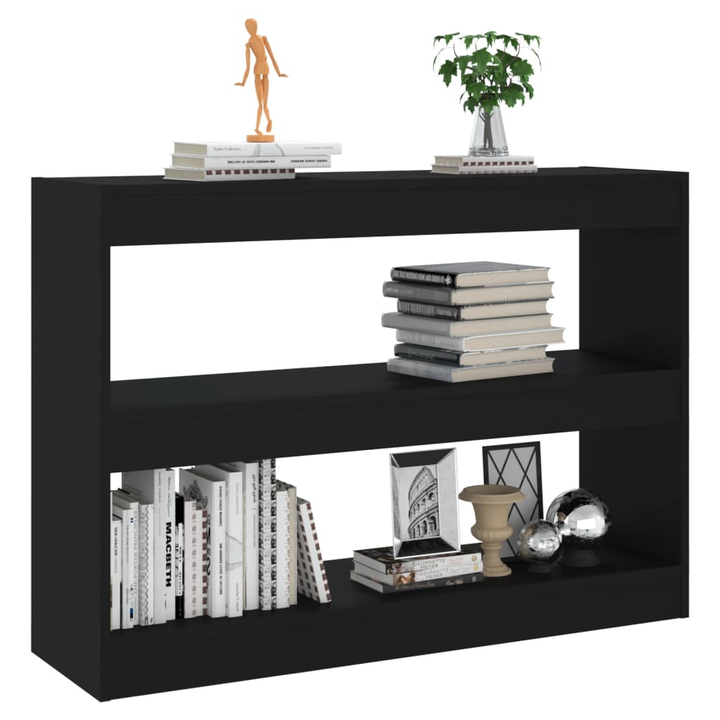 vidaXL Book Cabinet/Room Divider Black 39.4"x11.8"x28.3"
