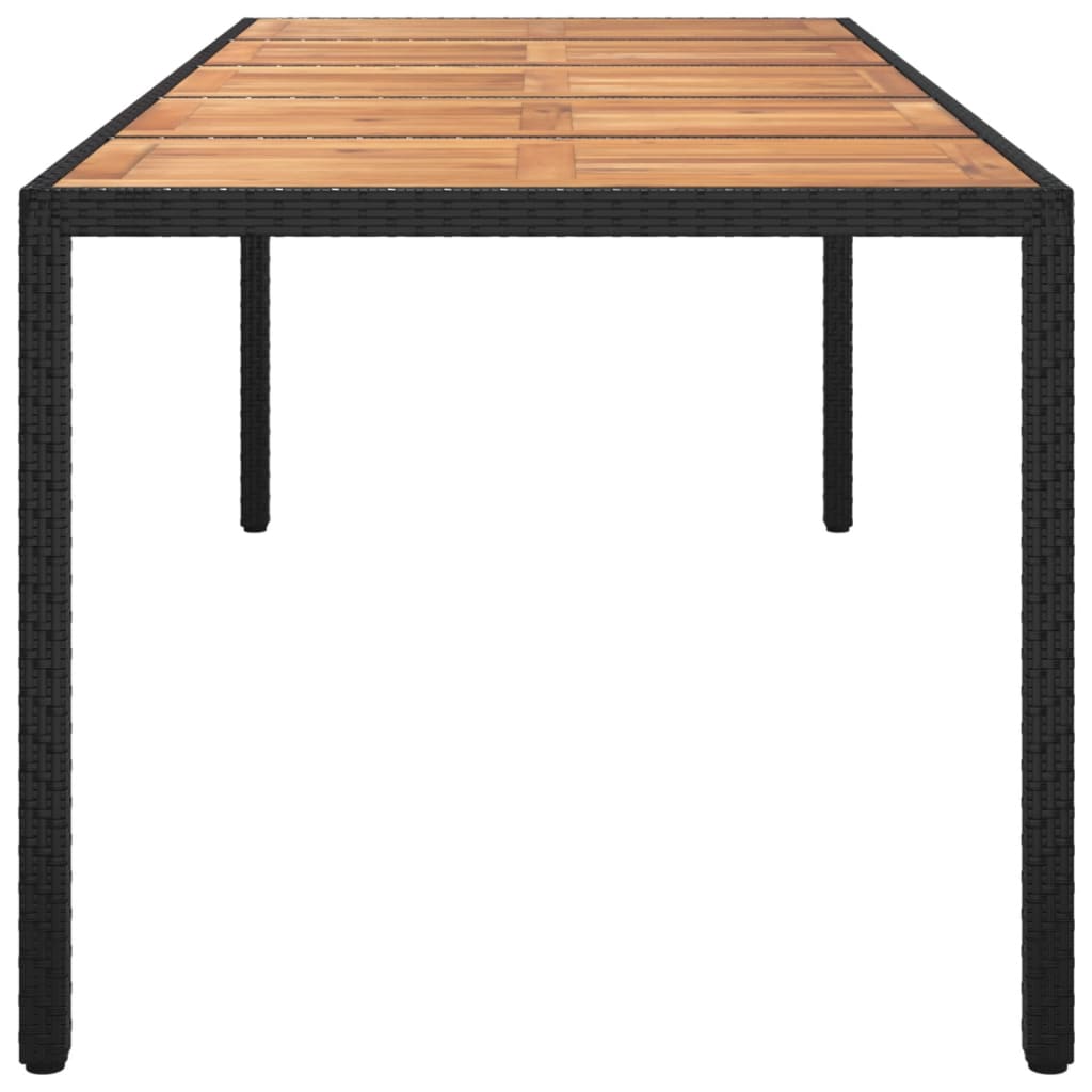 vidaXL Patio Table Black 98.4"x39.4"x29.5" Poly Rattan